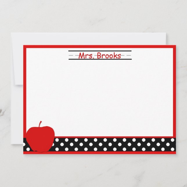 Apple Teacher Stationery/Note Cards Anteckningskort (Framsida)