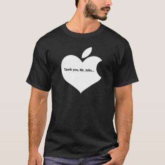 APPLE THANK YOU MR JOBS text onblack T-shirt