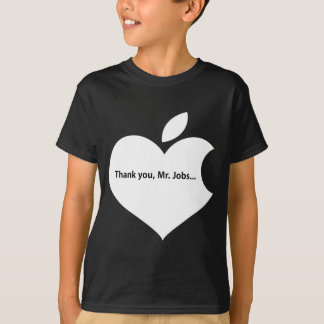 APPLE THANK YOU MR JOBS text onblack T-shirt