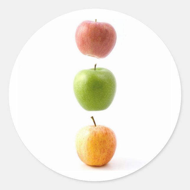 Apple-tid Runt Klistermärke (Framsida)