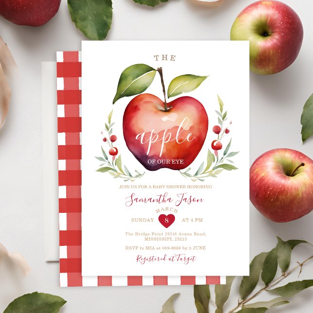 Äpple till min Öga babyskor Inbjudan (Skapare uppladdad)