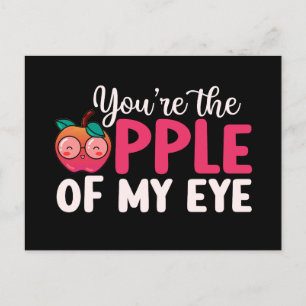 Äpple till min Öga Cute Pun Funny Valentindag Vykort