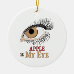 Äpple till min Öga Eyelash Art Julgransprydnad Keramik