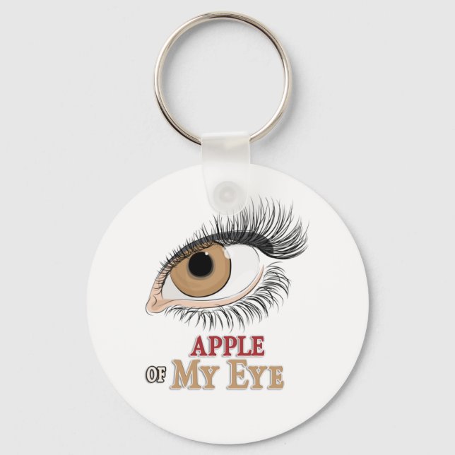 Äpple till min Öga Eyelash Art Nyckelring (Framsida)