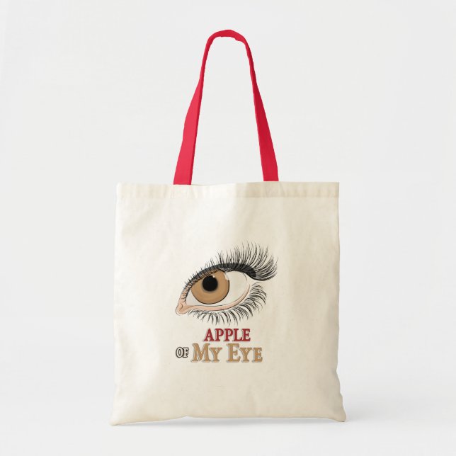 Äpple till min Öga Eyelash Art Tygkasse (Framsidan)