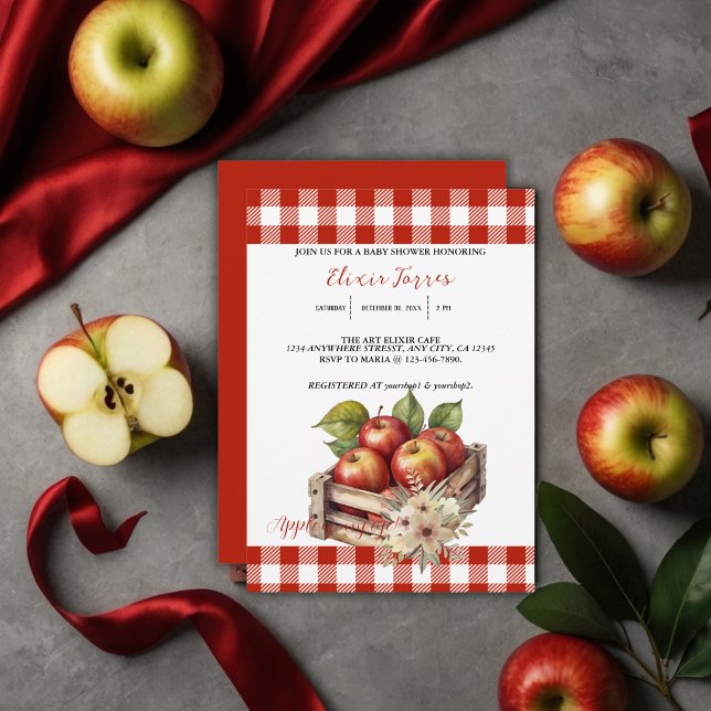 Äpple till min öga Red Orchard Baby Shower Inbjudningar (Skapare uppladdad)