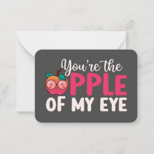 Äpple till min Öga-roman Pun Cute Valentine-dag Anteckningskort