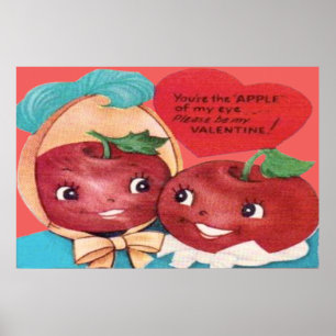 Äpple till mitt Öga-hjärta Valentine Poster