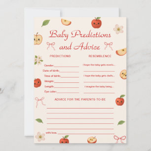 Äpple till My Öga Baby Shower Predictions and Advi Inbjudningar