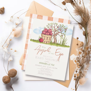 Äpple till Öga Basket & Träd Baby Shower Inbjudningar
