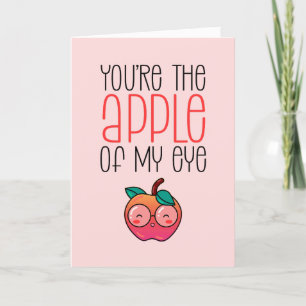 Äpple till Öga Fruit Pun Funny Valentindag Helgkort