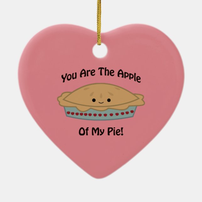 Äpple till paj julgransprydnad keramik (Baksidan)
