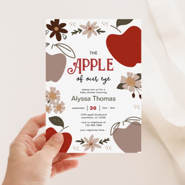 Äpple till vår Öga Apple Thmet Baby Shower Inbjudningar (Skapare uppladdad)