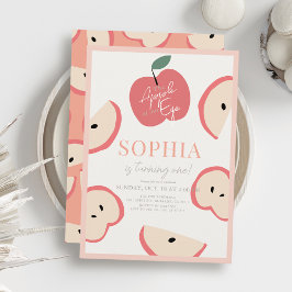 Äpple till vår Öga Rosa-flicka 1:a födelsedagen Inbjudningar