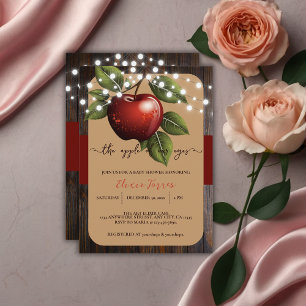 Äpple till vår Öga Rustic Fall Baby Shower Inbjudningar