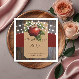 Äpple till vår Öga Rustic Fall Baby Shower Pappersservett