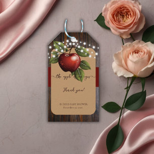 Äpple till vår Öga Rustic Fall Baby Shower Presentetikett