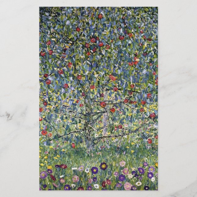 Apple Träd (av Gustav Klimt) Brevpapper (Framsida)