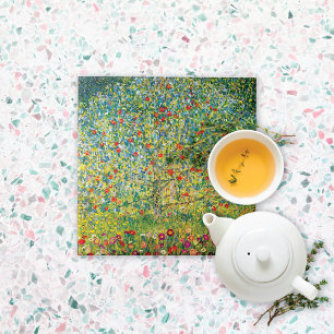 Apple Träd av Gustav Klimt Kakelplatta