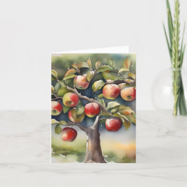 Apple Träd Dag D - 6 januari - vattenfärg och penn Helgkort