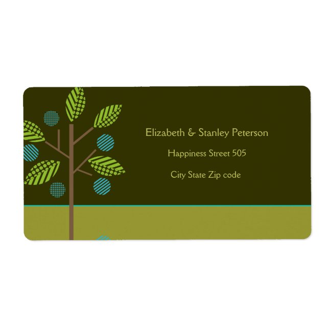 Äpple träd faller bröllopsetikett för anpassningsb fraktsedel (Framsidan)