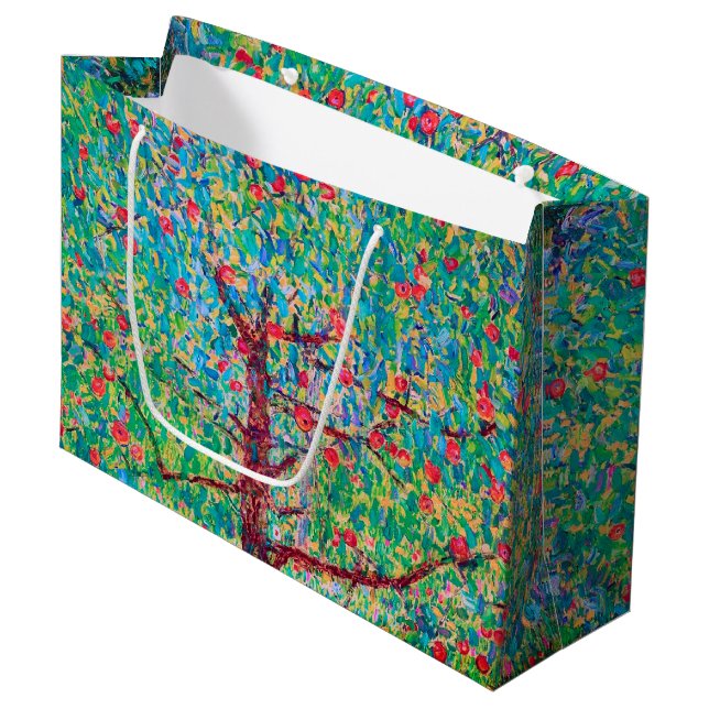 Apple Träd, Gustav Klimt Large Gift Bag (Framsidan Vinklad)