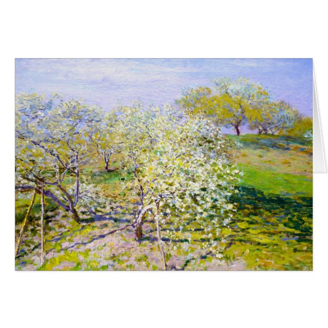 Apple träd i blom, Claude Monet 1873 OBS Kort (Framsidan Horizontal)