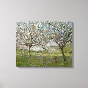 Apple träd i blomma canvastryck