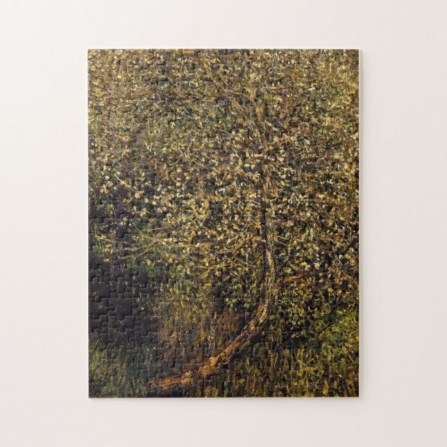 Äpple Träd i Blommar av Vatten Monet Fine Art Art Pussel (Vertikal)