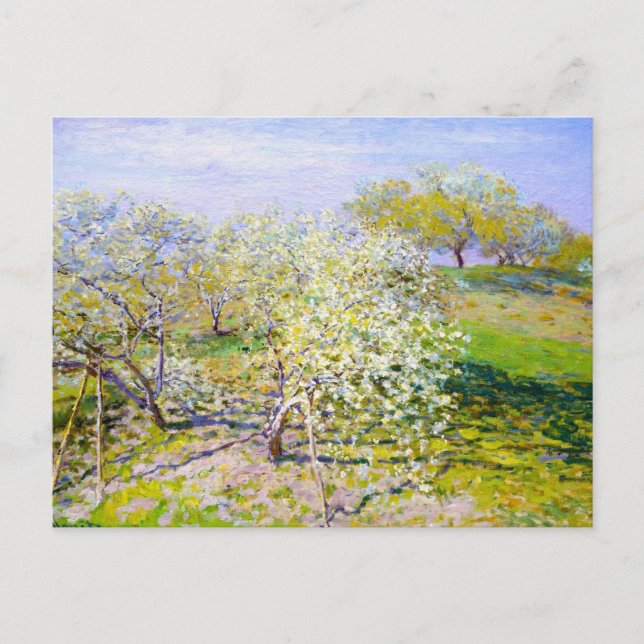 Apple Träd i Bloom, 1873 Claude Monet Vykort (Framsida)