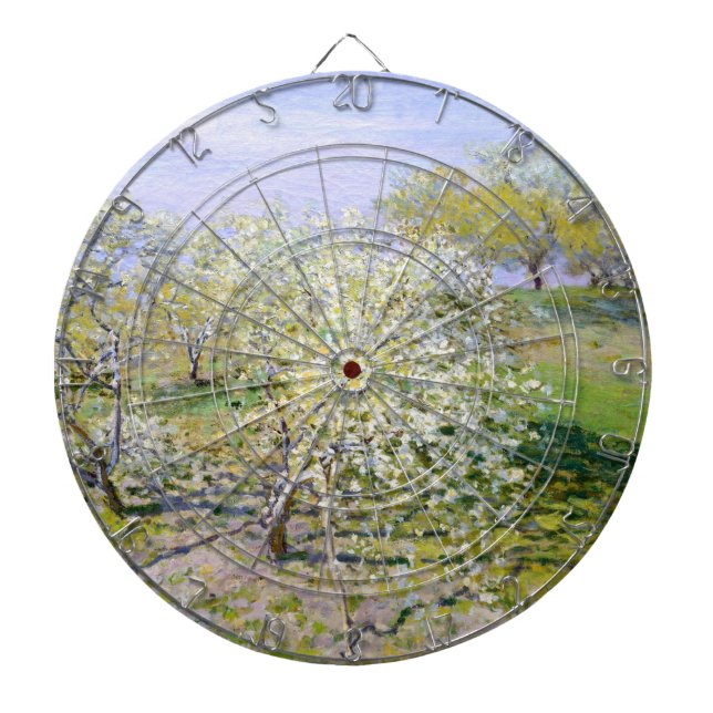Apple Träd i Bloom (från Claude Monet) Darttavla (Framsidan)