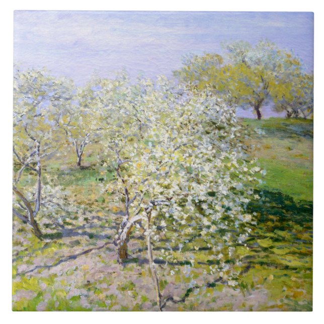 Apple Träd i Bloom (från Claude Monet) Kakelplatta (Framsidan)