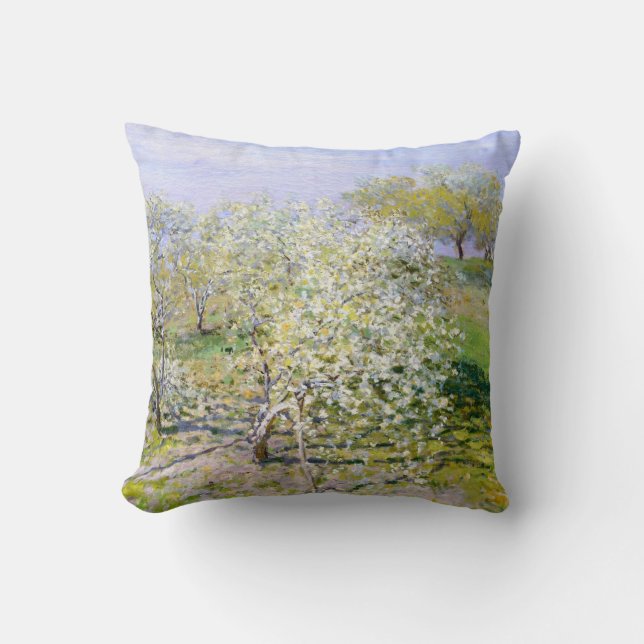 Apple Träd i Bloom (från Claude Monet) Kudde (Framsida)