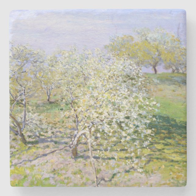 Apple Träd i Bloom (från Claude Monet) Stenunderlägg (Framsidan)