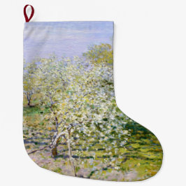 Apple Träd i Bloom (från Claude Monet) Stor Julstrumpa