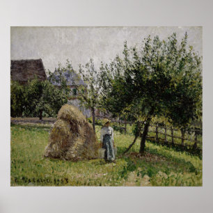 Apple träd i Eragny   den soliga morgonen Poster