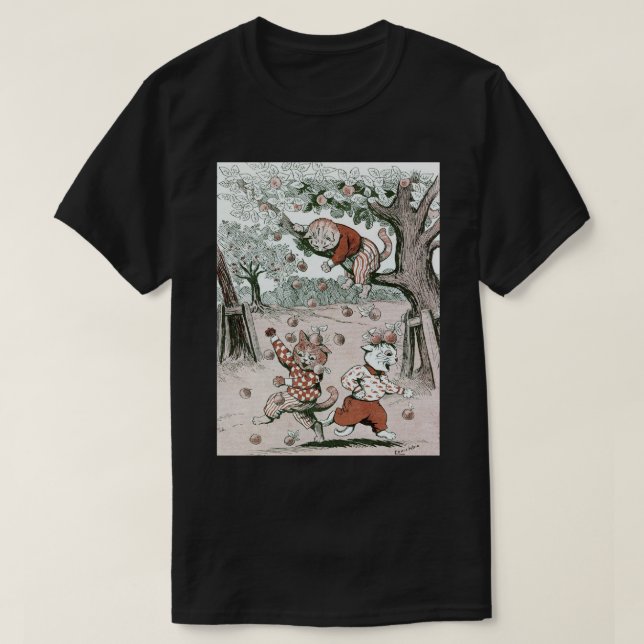 Apple träd & katter, Louis Wain T Shirt (Design framsida)