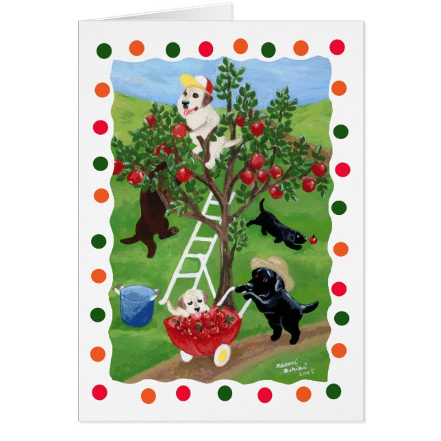 Apple träd Labradors (pricka), Hälsningskort (Framsidan)