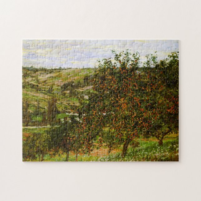 Apple Träd nära Vetheuil Monet Fine Art Pussel (Horisontell)