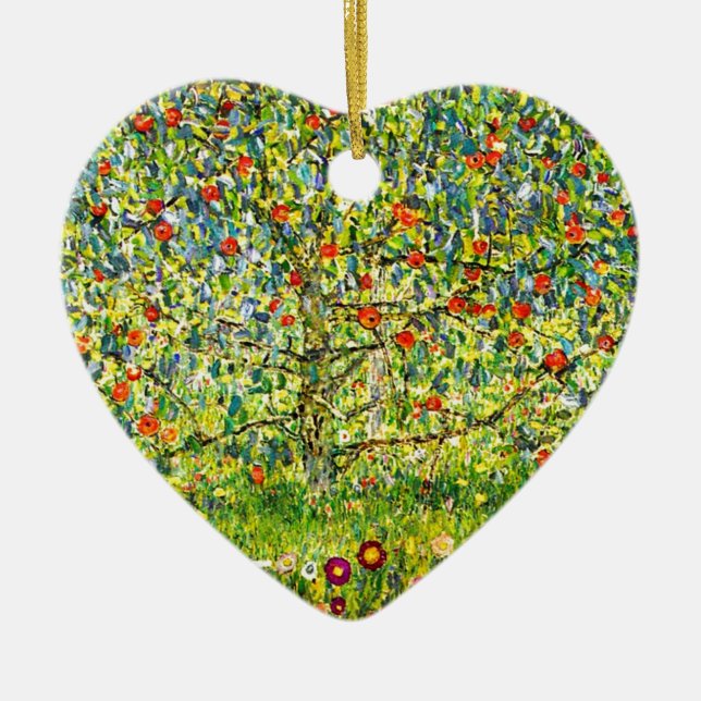 Apple Träd och Flowers 1912 Julgransprydnad Keramik (Framsidan)