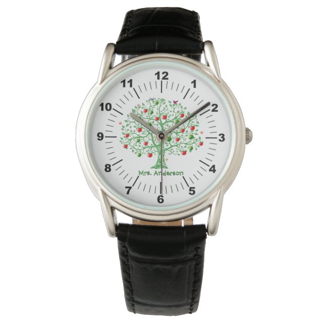 Apple Träd Personlig Teacher's Gift Armbandsur (Framsida)