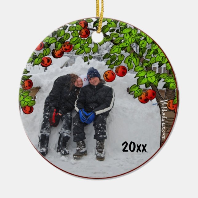 Äpple Träd Photo Ram Keepsaké Ornament (Framsidan)