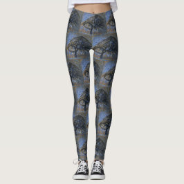 Apple Träd, Pointillist-version av Piet Mondrian Leggings