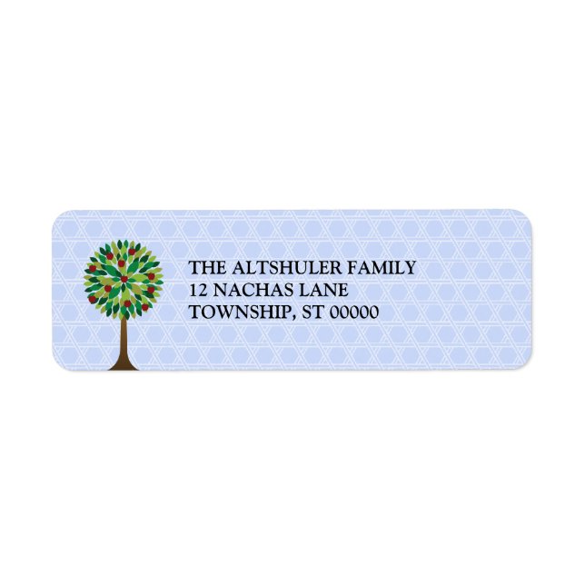 Apple Träd Rosh Hashanah Return Address Label Returadress Etikett (Framsidan)