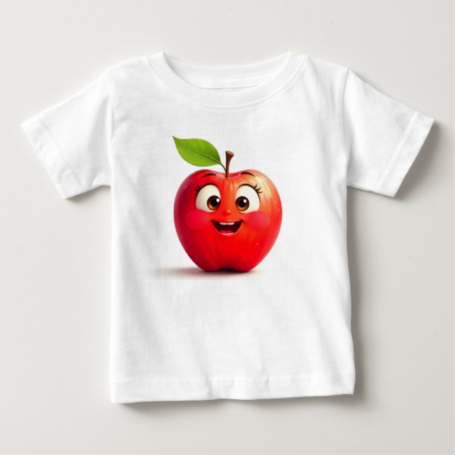 Apple tryckt Baby Fine Jersey T-Shirt (Framsida)