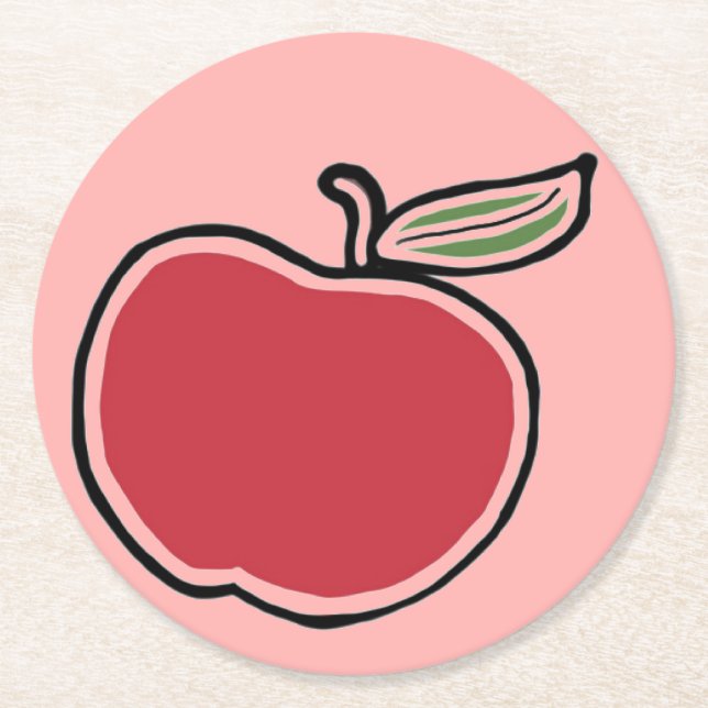 Äpple Underlägg Papper Rund (Framsidan)