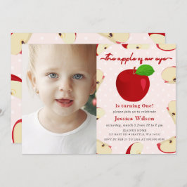 Äpple vår första födelsedag i Öga Inbjudningar