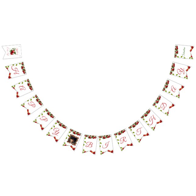 Apple vår Öga Photo Grattis på födelsedagen-bander Vimplar (Alla)