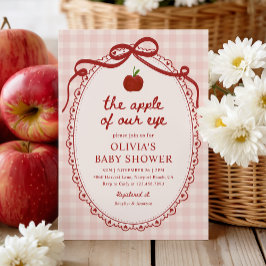 Apple vår Öga Red Gingham Fall Baby Shower Inbjudningar
