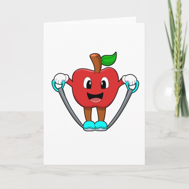 Äpple vid Fitness med Rope Kort (Framsida)
